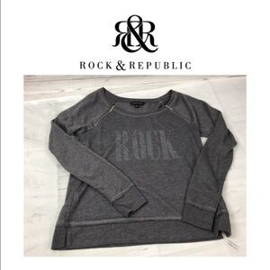 Rock&Republic Grey Light Weight Sweatshirt Sz M NWOT
